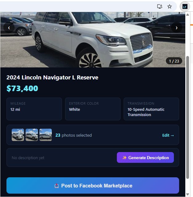 ListFlow editing interface showing the user controls every detail before posting